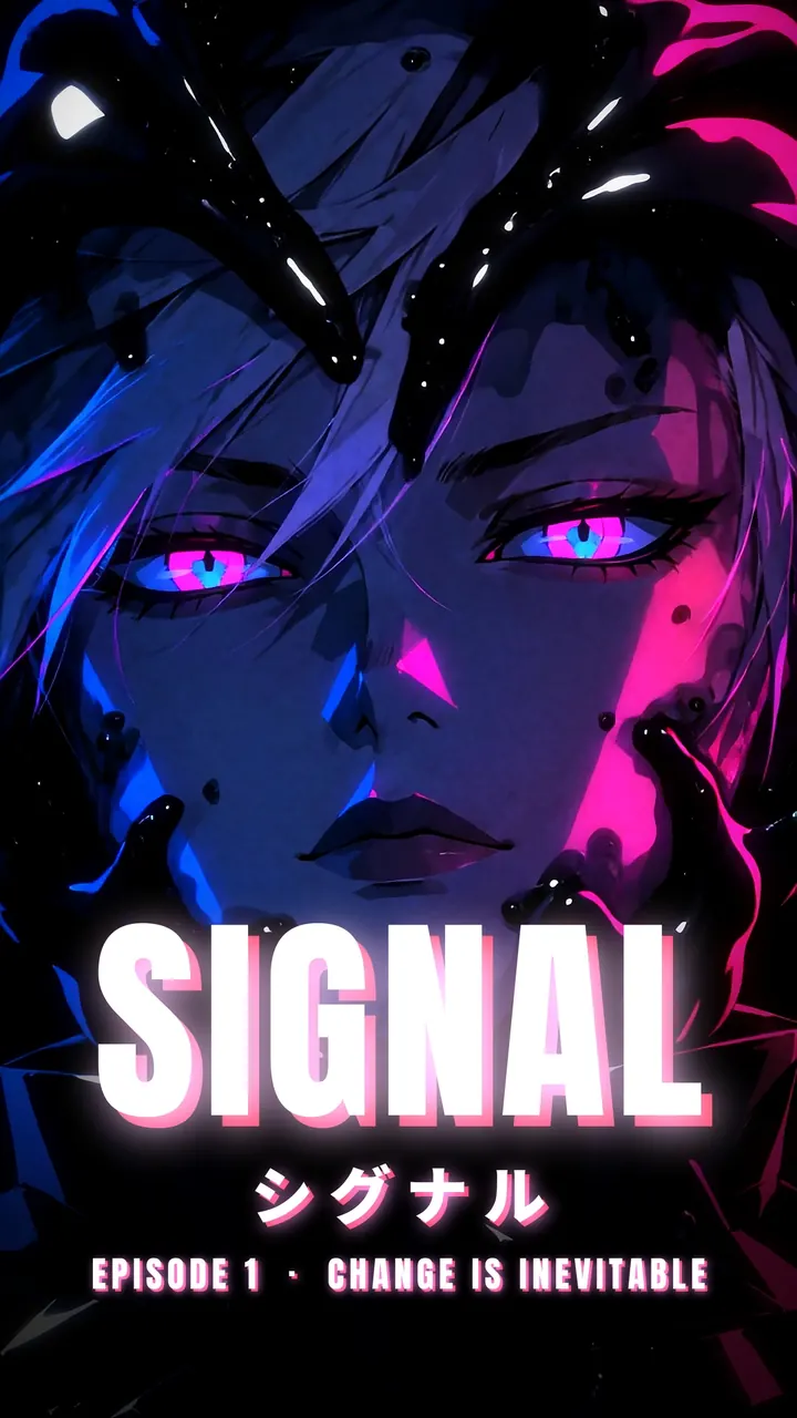 SIGNAL episode 1 cover: Vex in neon pink and blue